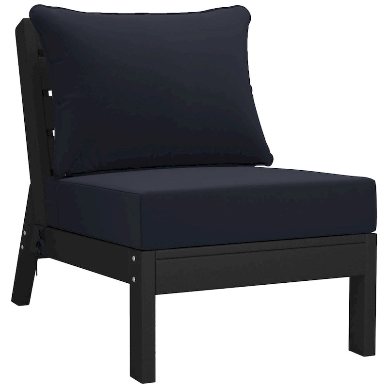 Polytrends Birchwood Canapé d'extérieur 3 places avec coussins en HDPE tout temps, noir