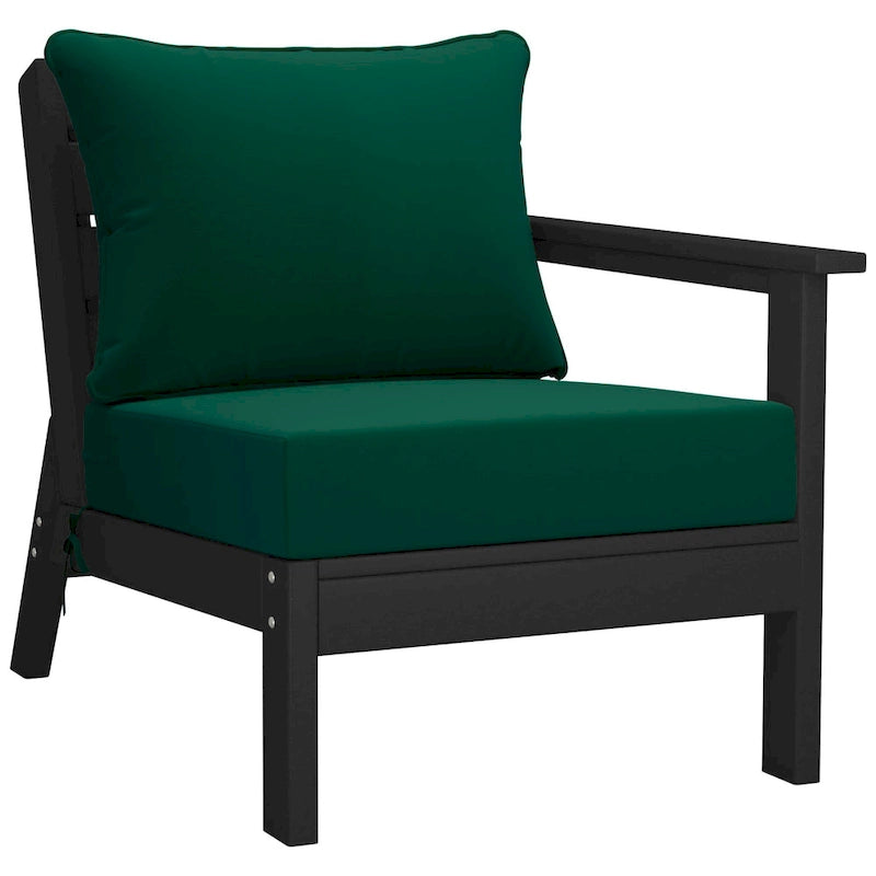 Polytrends Birchwood Canapé d'extérieur 3 places avec coussins en HDPE tout temps, noir