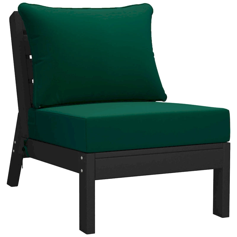 Polytrends Birchwood Canapé d'extérieur 3 places avec coussins en HDPE tout temps, noir