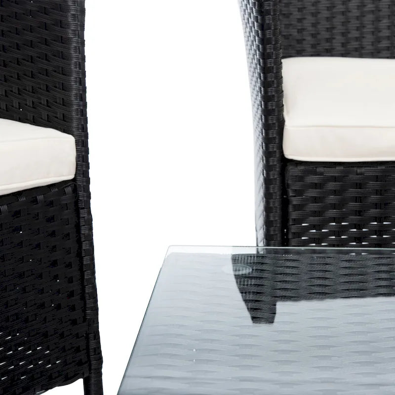 SAFAVIEH Ensemble de conversation de patio 4 pièces Bandele pour l'extérieur - 41W x 23D x 31H
