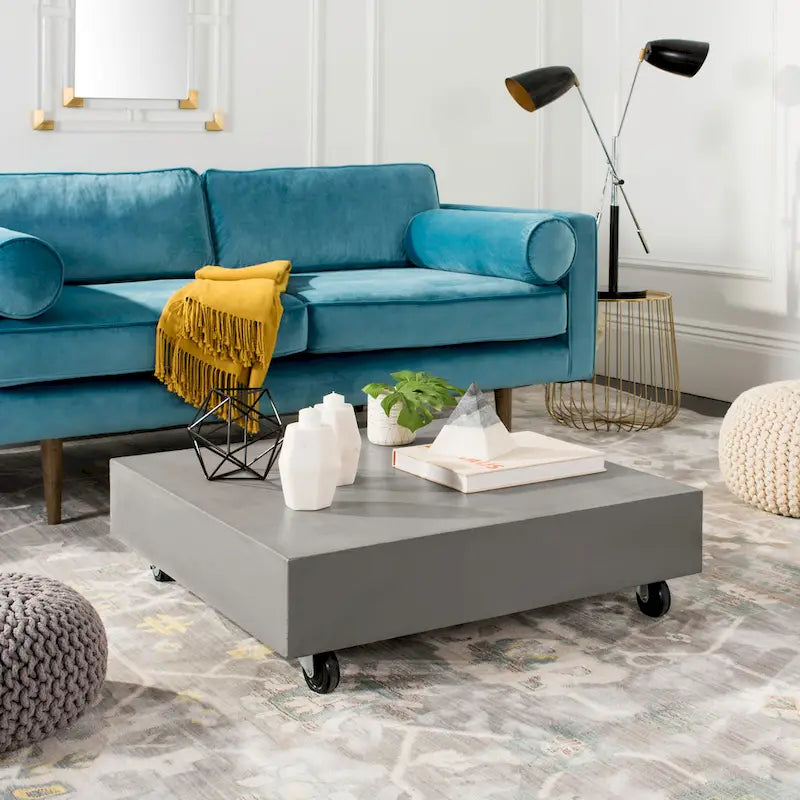 SAFAVIEH Outdoor Living Gargon Modern Concrete Coffee Table - 32W x 32D x 10H