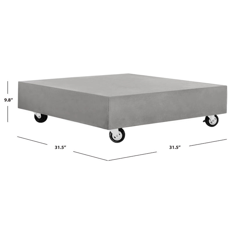 SAFAVIEH Outdoor Living Gargon Table basse moderne en béton - 32L x 32P x 10H
