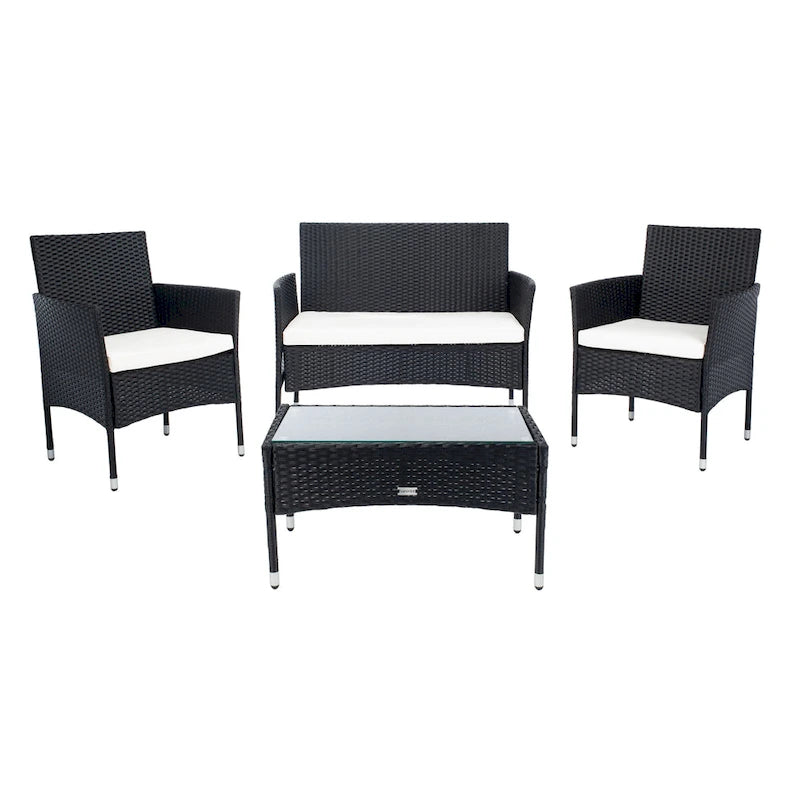 SAFAVIEH Abdul Ensemble de conversation 4 pièces d'extérieur. - 42L x 23P x 33H