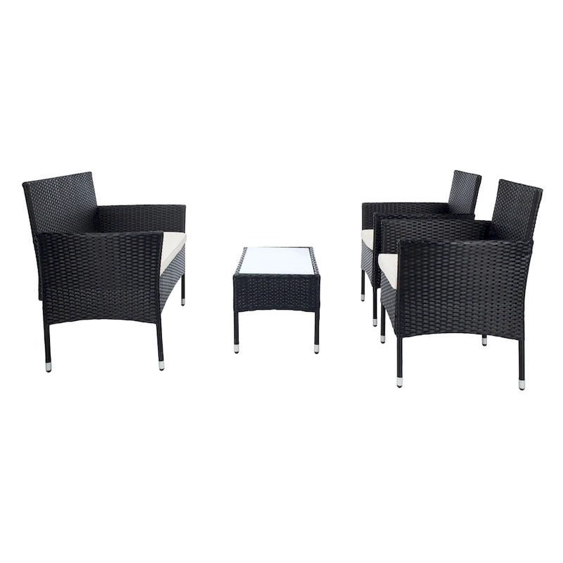 SAFAVIEH Abdul Ensemble de conversation 4 pièces d'extérieur. - 42L x 23P x 33H