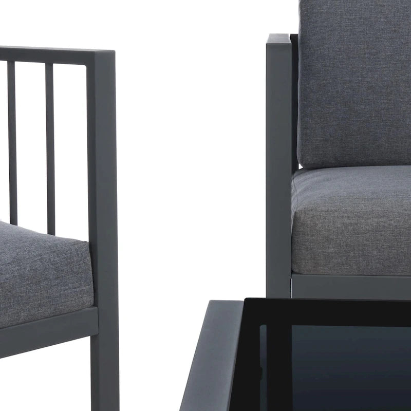 SAFAVIEH Ensemble de salon d'extérieur Holyoke 4 pièces - 49L x 25P x 28H
