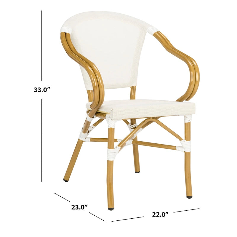 Chaise de salle à manger empilable Safavieh Karine, beige (lot de 2) – 55,8 cm (L) x 58,4 cm (P) x 83,8 cm (H)