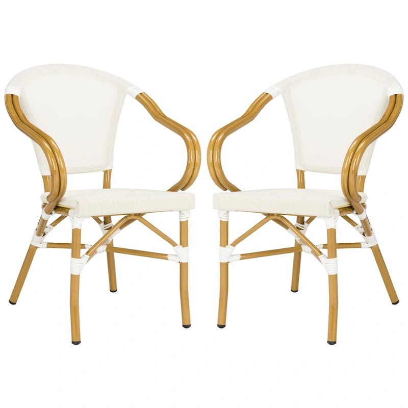 Chaise de salle à manger empilable Safavieh Karine, beige (lot de 2) – 55,8 cm (L) x 58,4 cm (P) x 83,8 cm (H)