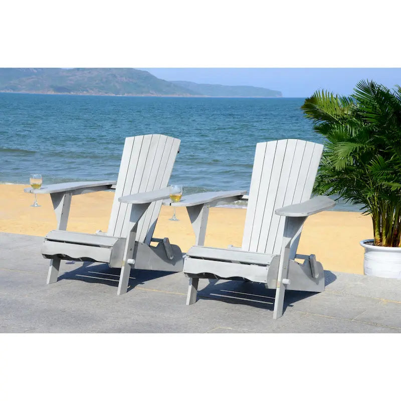 SAFAVIEH Outdoor Breetel Adirondack Chair (Set of 2) - 34W x 34D x 34H