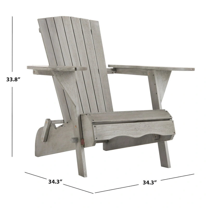 SAFAVIEH Chaise Adirondack Breetel d'extérieur (lot de 2) - 34 larg. x 34 prof. x 34 haut.