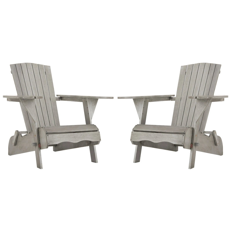 SAFAVIEH Chaise Adirondack Breetel d'extérieur (lot de 2) - 34 larg. x 34 prof. x 34 haut.