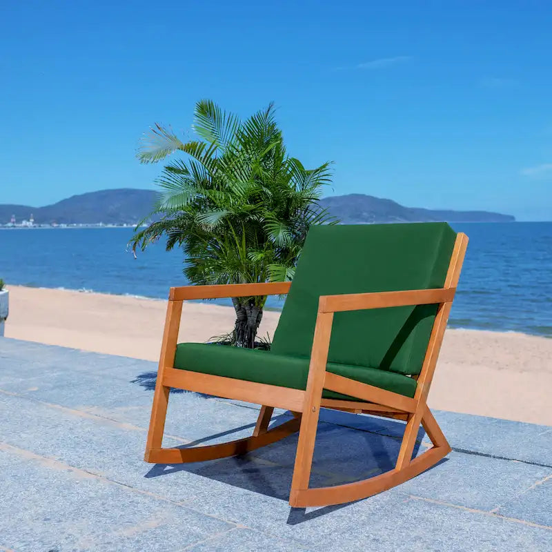 SAFAVIEH Outdoor Vernon Rocking Chair with Cushion - 26W x 38D x 31H