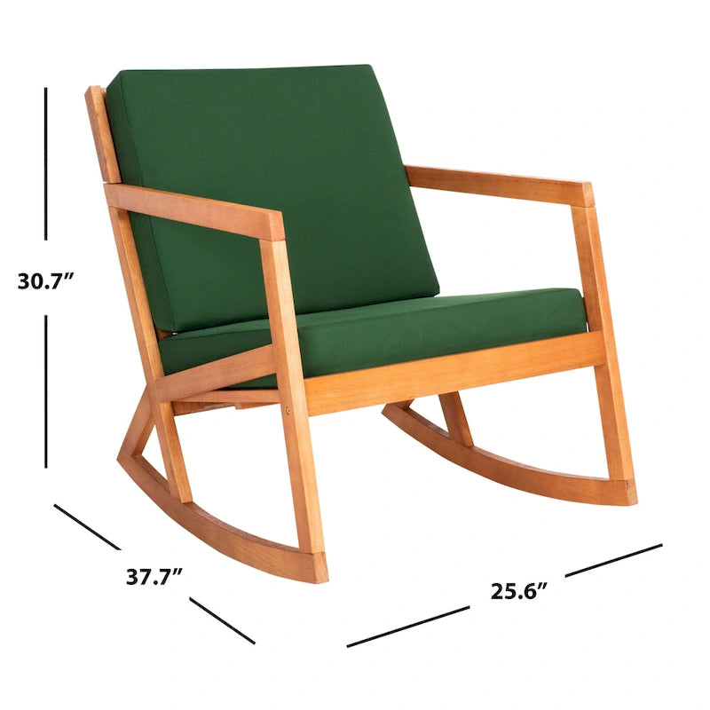 SAFAVIEH Rocking Chair d'extérieur Vernon avec Coussin - 26L x 38P x 31H