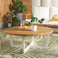 SAFAVIEH Outdoor Living Leo Solid Wood Round Coffee Table - 39W x 39D x 15H