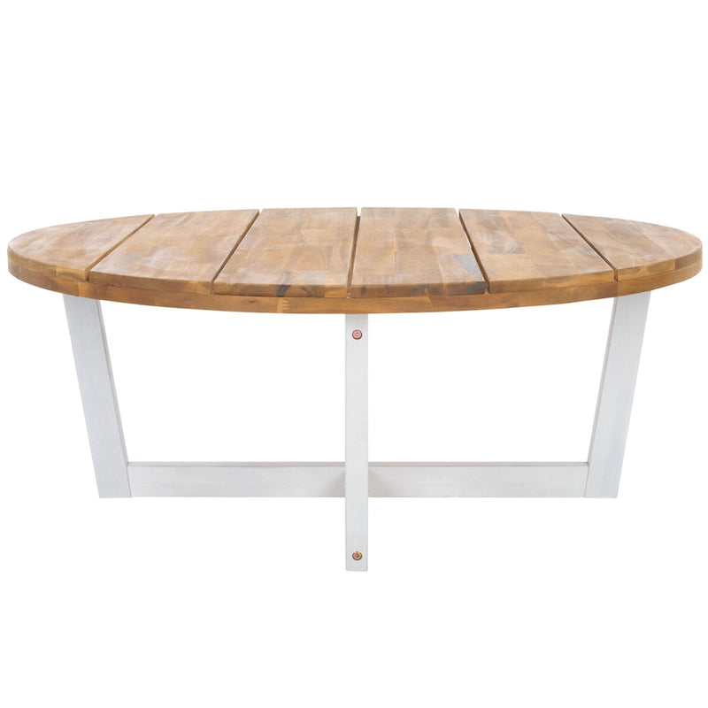 SAFAVIEH Outdoor Living Leo Table Basse Ronde en Bois Massif - 39 larg. x 39 prof. x 15 haut.