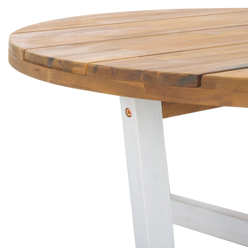 SAFAVIEH Outdoor Living Leo Table Basse Ronde en Bois Massif - 39 larg. x 39 prof. x 15 haut.