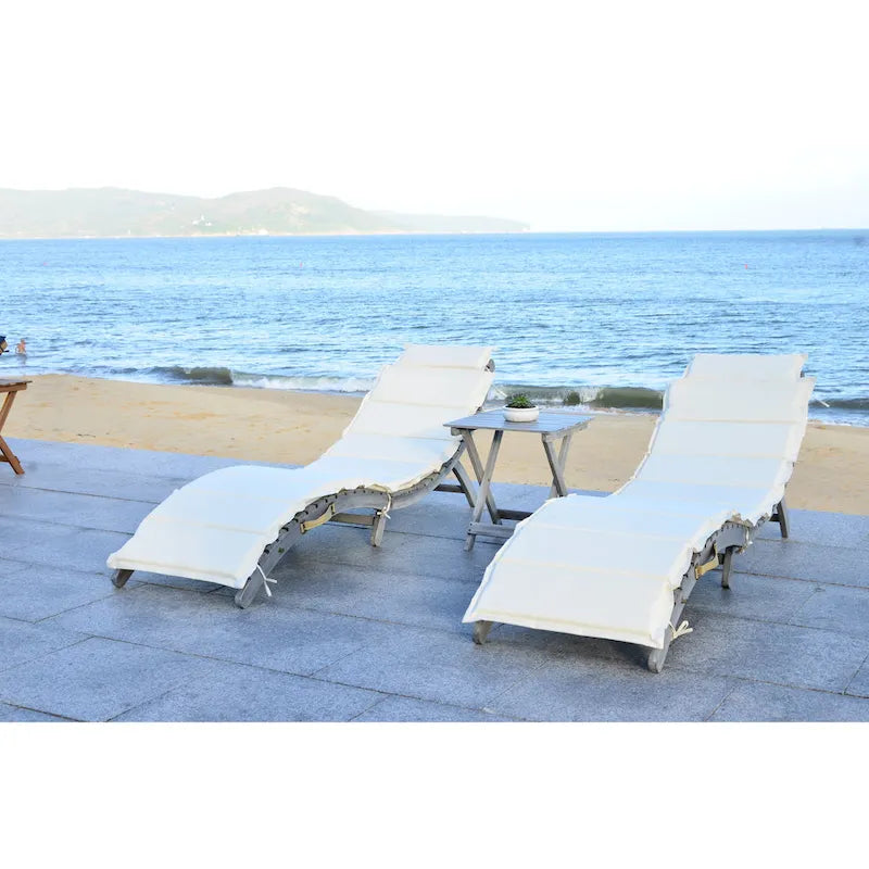 SAFAVIEH Outdoor Living Pacifica 3-piece Lounge Set. - 21W x 72D x 25H