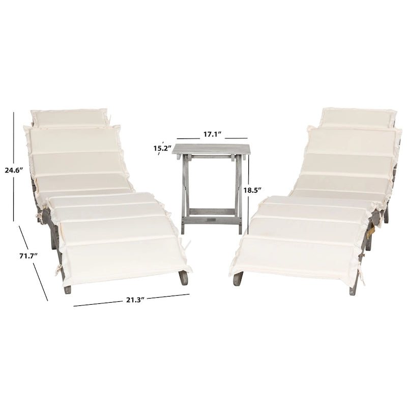 Ensemble de trois meubles de salon d'extérieur Pacifica de SAFAVIEH. - 21L x 72P x 25H