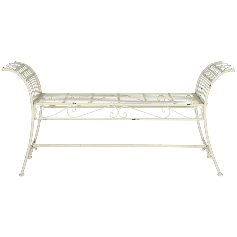 Banc Hadley rustique SAFAVIEH Outdoor Living en fer marron rustique - 56W x 16D x 27H