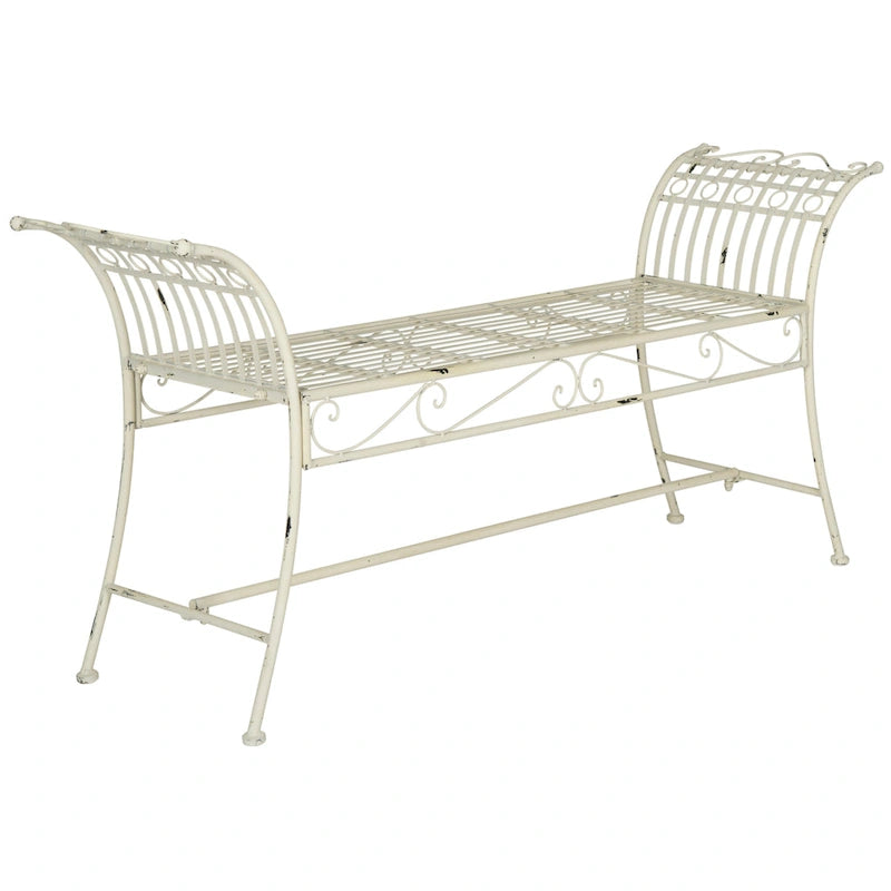 Banc Hadley rustique SAFAVIEH Outdoor Living en fer marron rustique - 56W x 16D x 27H