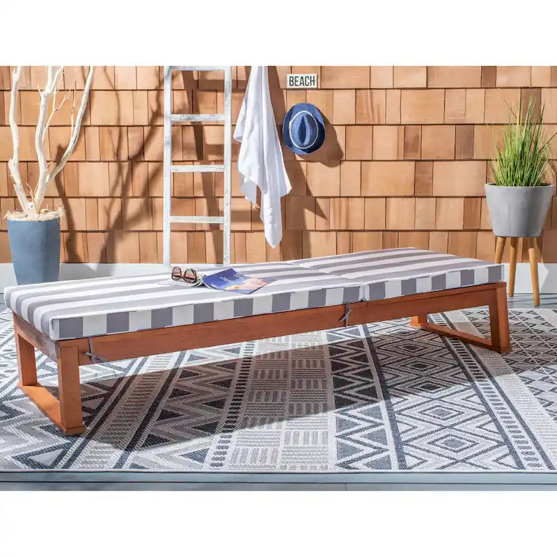 Transat SAFAVIEH Outdoor Living Solano marron/bleu marine - 25L x 81P x 37H