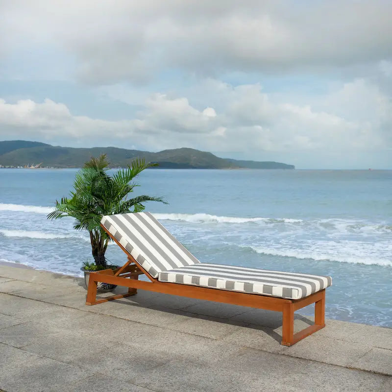 Transat SAFAVIEH Outdoor Living Solano marron/bleu marine - 25L x 81P x 37H
