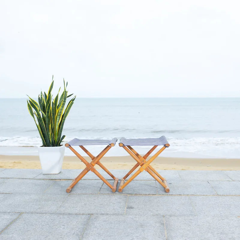 SAFAVIEH Outdoor Breanne Petite Stool (Set of 2) - 17W x 17D x 16H