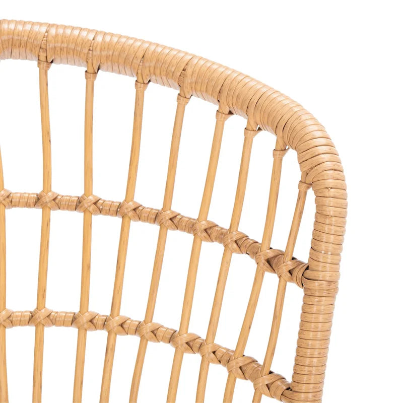 SAFAVIEH Outdoor Living Ensemble de 3 chaises longues de patio en rotin Prenza - Naturel/Beige - 21L x 24P x 32H