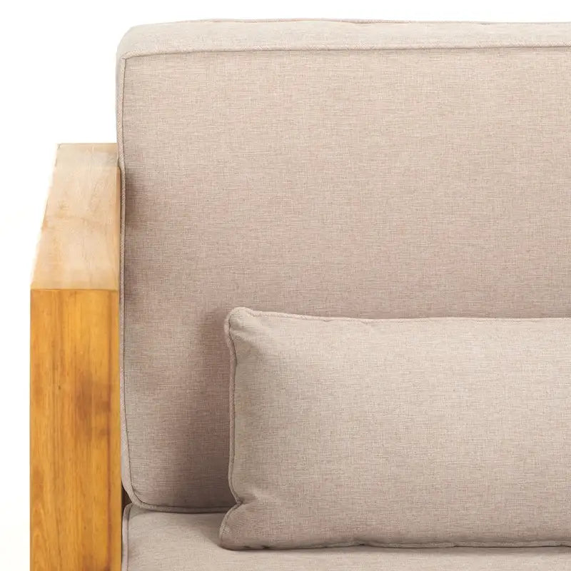 SAFAVIEH Outdoor Living Fauteuil en bois massif Crewe - Naturel/Gris clair - 30L x 30P x 31H