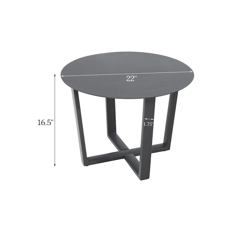 Table d'appoint d'extérieur en aluminium pour patio