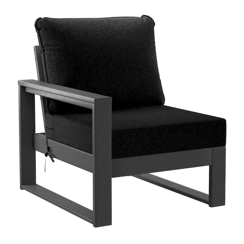 Polytrends Sectionnel de patio sans fin 5 pièces avec cadre gris et sièges profonds