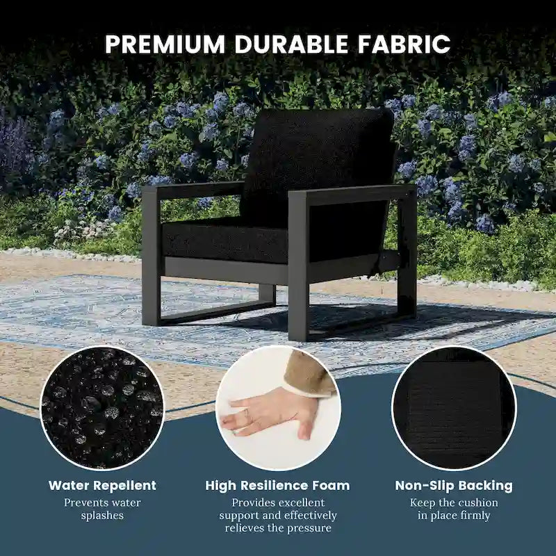 Polytrends Sectionnel de patio sans fin 5 pièces avec cadre gris et sièges profonds