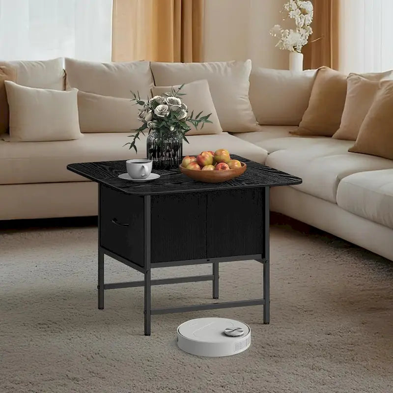 Table basse de ferme carrée avec 2 tiroirs pour petits espaces