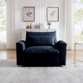 Fauteuil une place en velours côtelé avec coussin lombaire