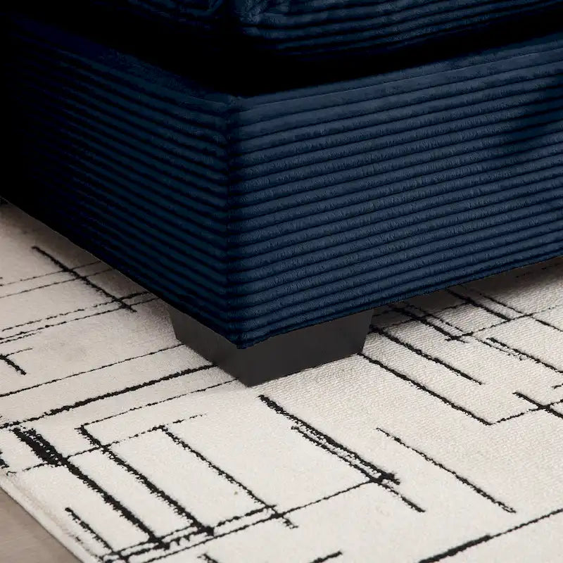 Fauteuil une place en velours côtelé avec coussin lombaire