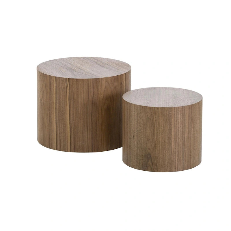 Lot de 2 tables basses avec placage chêne