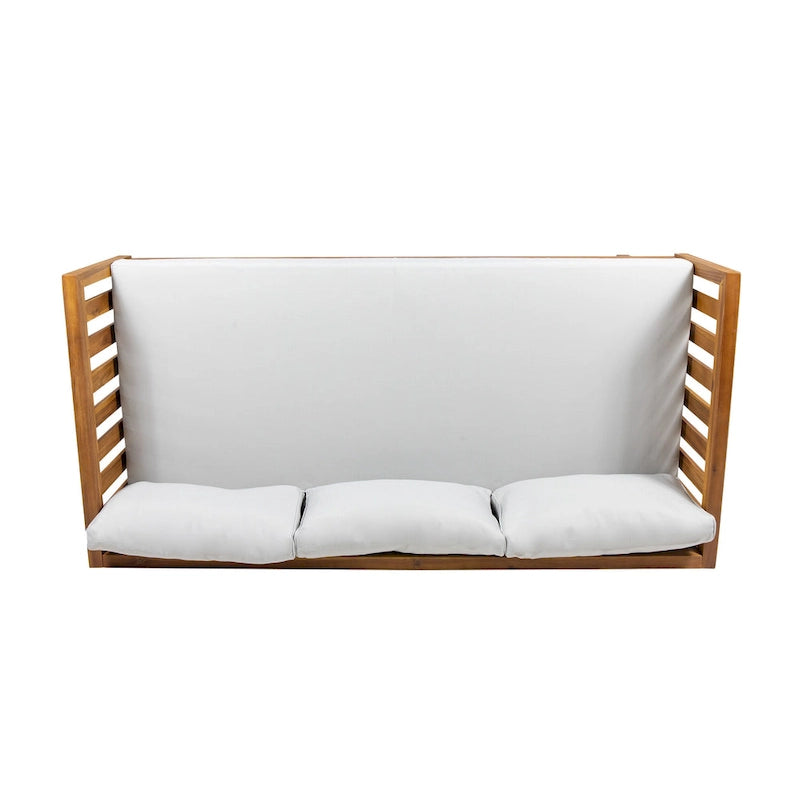 Christopher Knight Home - Ensemble mobilier de patio lit de repos 3 places Claremont + table en bois d'acacia