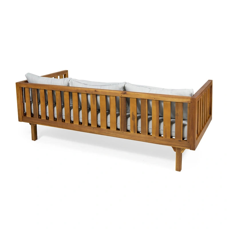 Christopher Knight Home - Ensemble mobilier de patio lit de repos 3 places Claremont + table en bois d'acacia