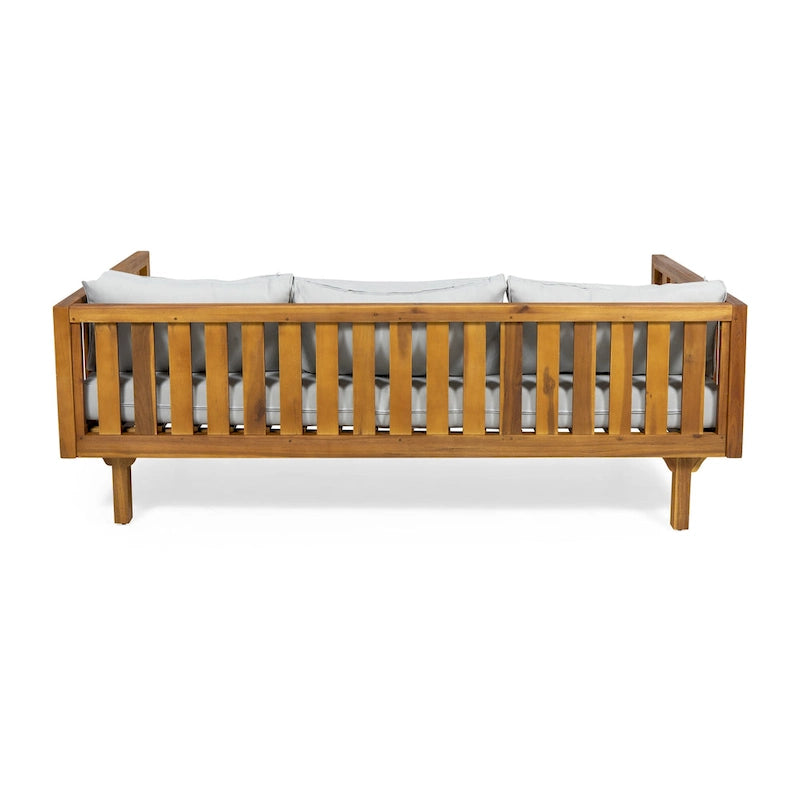 Christopher Knight Home - Ensemble mobilier de patio lit de repos 3 places Claremont + table en bois d'acacia