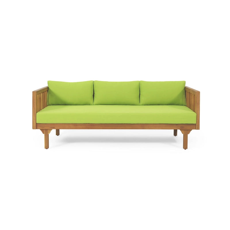 Christopher Knight Home - Ensemble mobilier de patio lit de repos 3 places Claremont + table en bois d'acacia