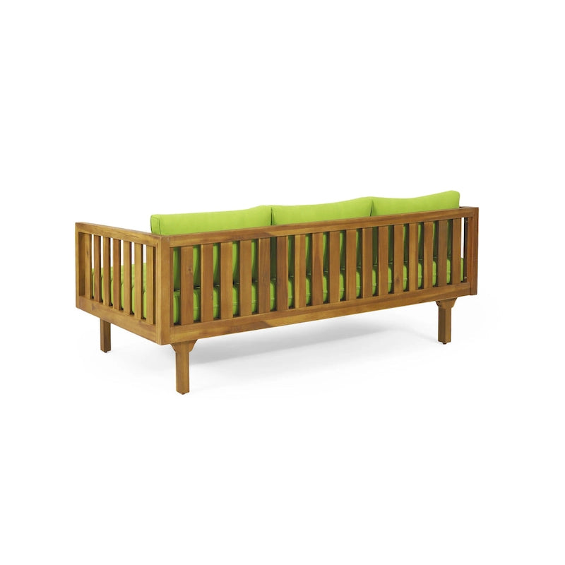 Christopher Knight Home - Ensemble mobilier de patio lit de repos 3 places Claremont + table en bois d'acacia