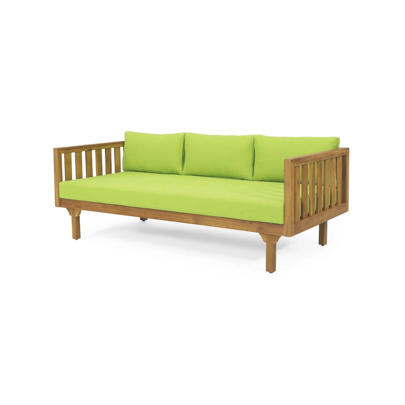 Christopher Knight Home - Ensemble mobilier de patio lit de repos 3 places Claremont + table en bois d'acacia