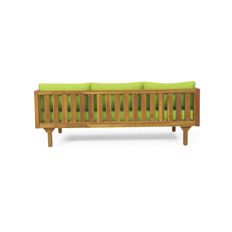 Christopher Knight Home - Ensemble mobilier de patio lit de repos 3 places Claremont + table en bois d'acacia