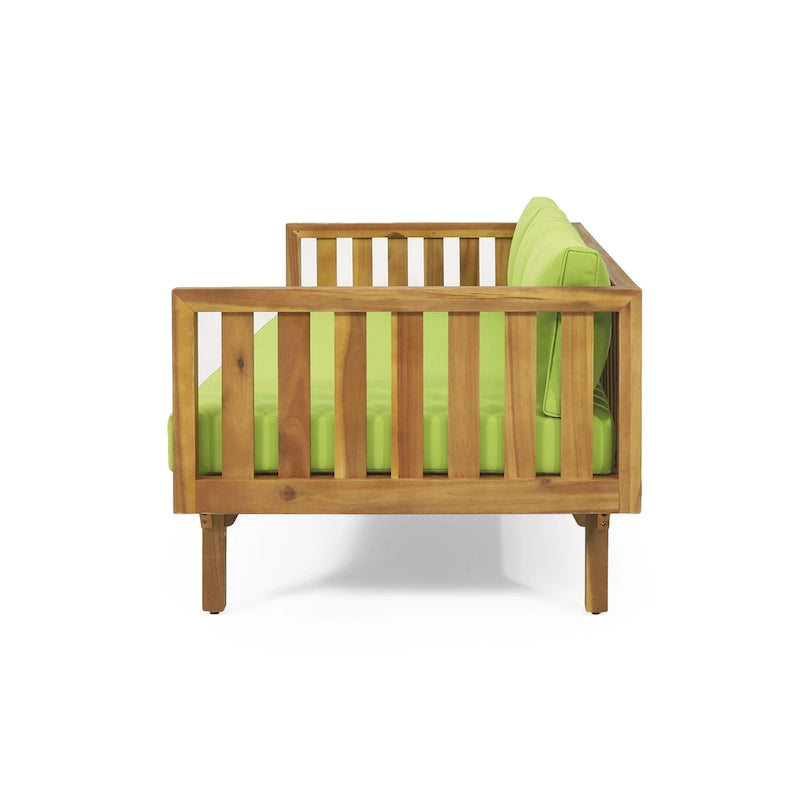 Christopher Knight Home - Ensemble mobilier de patio lit de repos 3 places Claremont + table en bois d'acacia