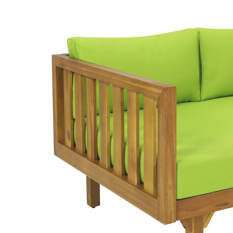 Christopher Knight Home - Ensemble mobilier de patio lit de repos 3 places Claremont + table en bois d'acacia