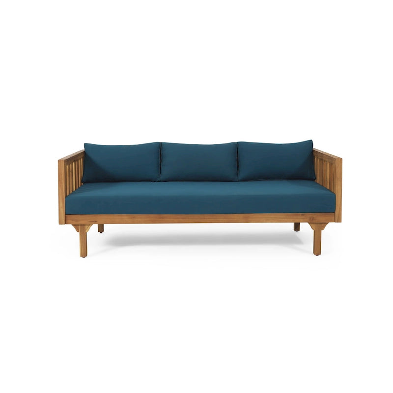 Christopher Knight Home - Ensemble mobilier de patio lit de repos 3 places Claremont + table en bois d'acacia