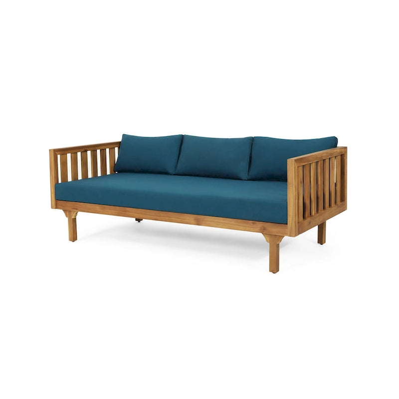 Christopher Knight Home - Ensemble mobilier de patio lit de repos 3 places Claremont + table en bois d'acacia
