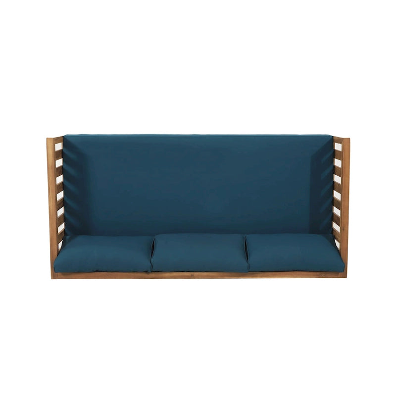 Christopher Knight Home - Ensemble mobilier de patio lit de repos 3 places Claremont + table en bois d'acacia