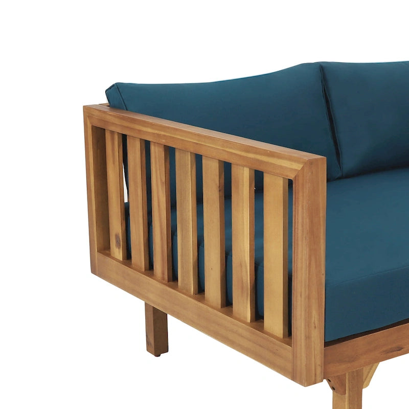 Christopher Knight Home - Ensemble mobilier de patio lit de repos 3 places Claremont + table en bois d'acacia