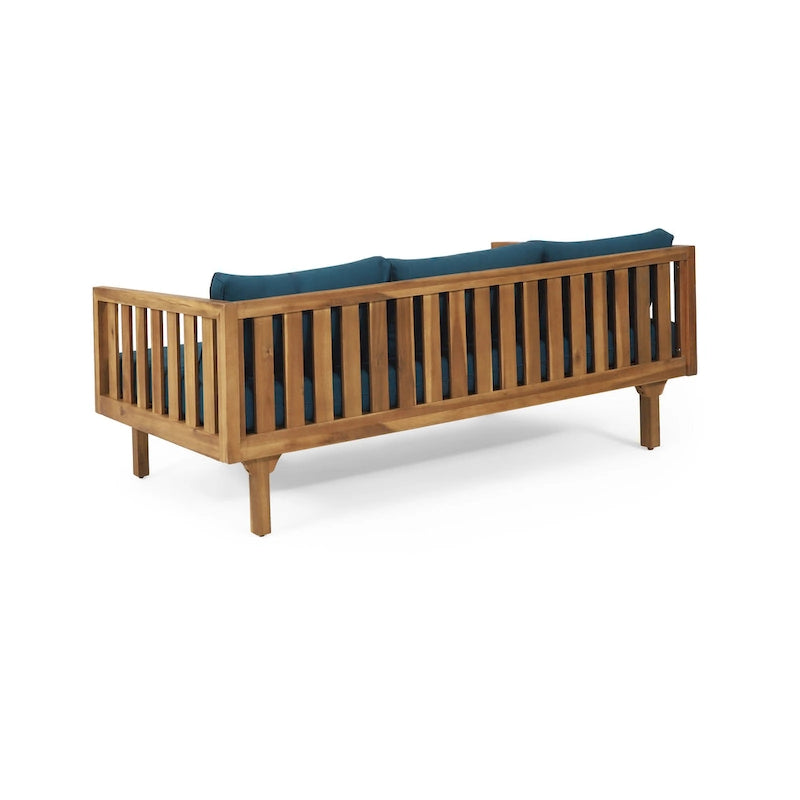 Christopher Knight Home - Ensemble mobilier de patio lit de repos 3 places Claremont + table en bois d'acacia