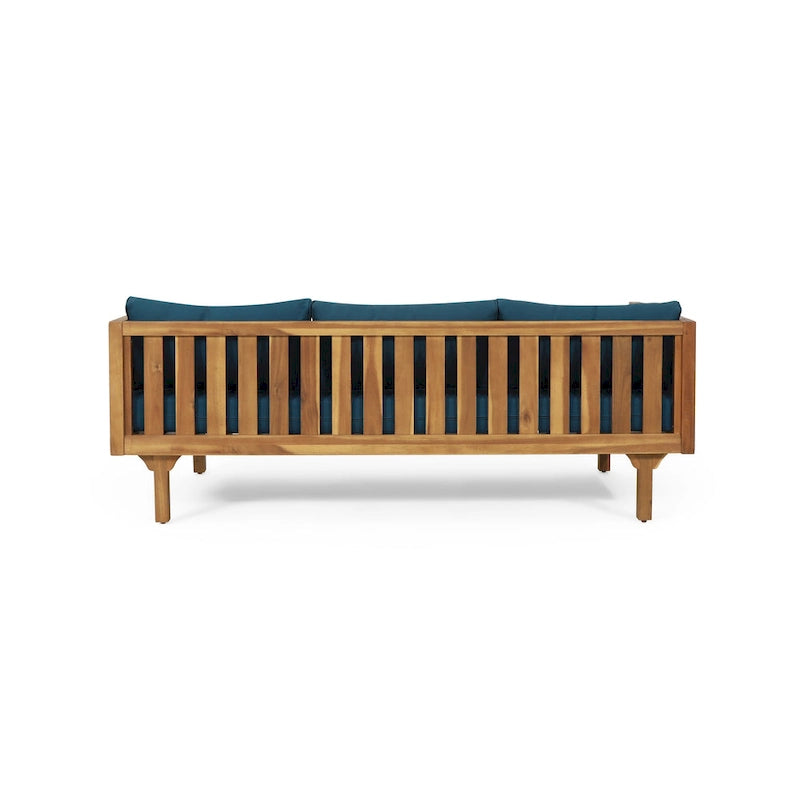 Christopher Knight Home - Ensemble mobilier de patio lit de repos 3 places Claremont + table en bois d'acacia